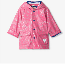 Load image into Gallery viewer, Glitter Hearts Rain Jacket
