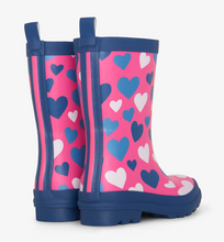 Load image into Gallery viewer, Glitter Hearts Matte Rain Boots
