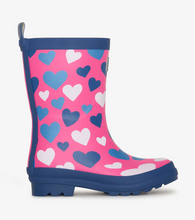 Load image into Gallery viewer, Glitter Hearts Matte Rain Boots
