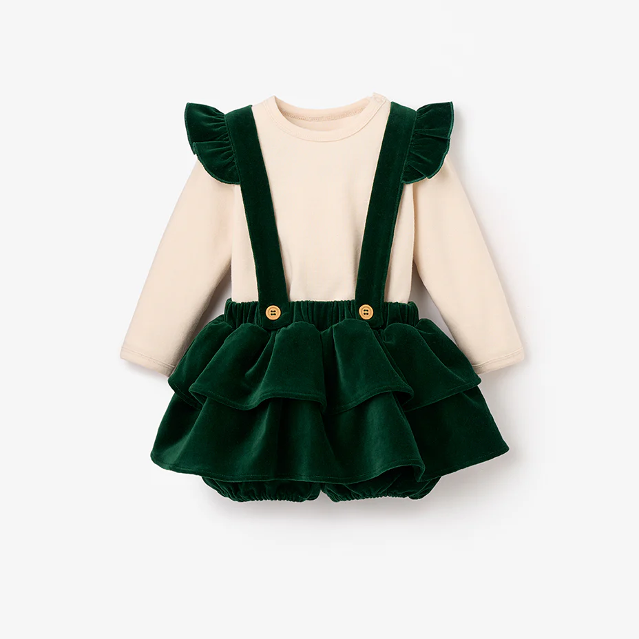 Velvet Ruffle Bloomer & Bodysuit