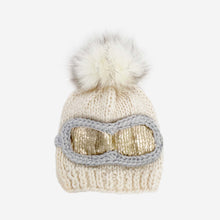 Load image into Gallery viewer, Sea Foam Grey Goggle Pom Hat
