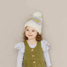 Load image into Gallery viewer, Sea Foam Grey Goggle Pom Hat
