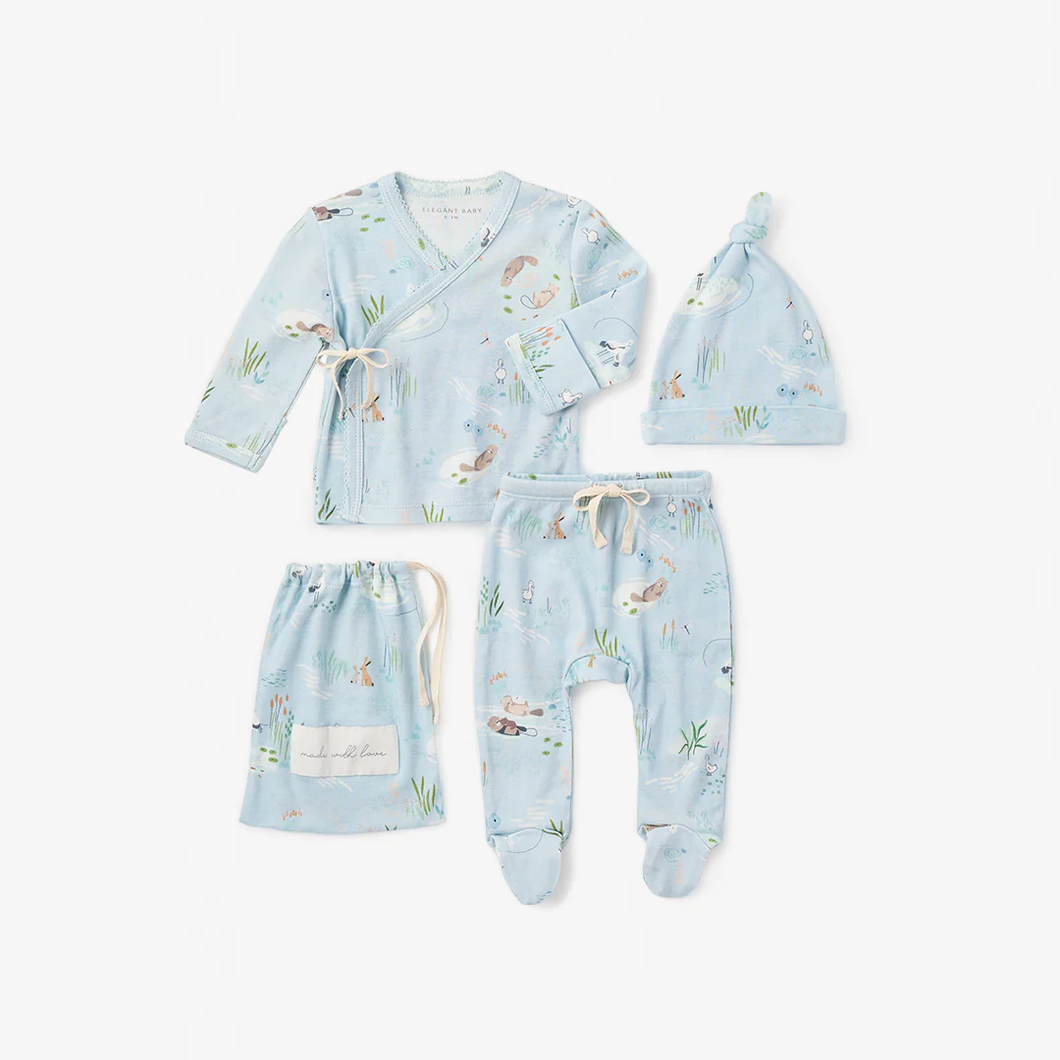 Otter in the Lake Organic Cotton Layette Set